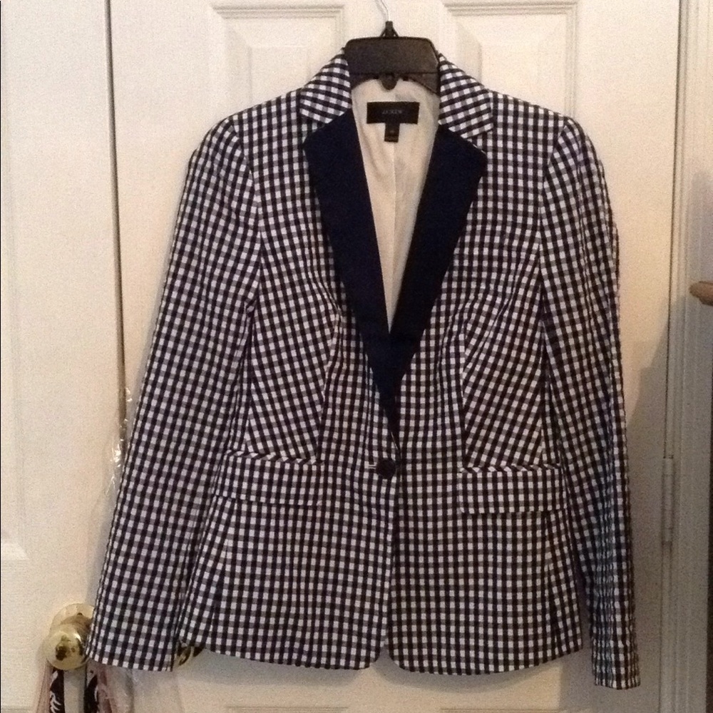 JCrew gingham blazer